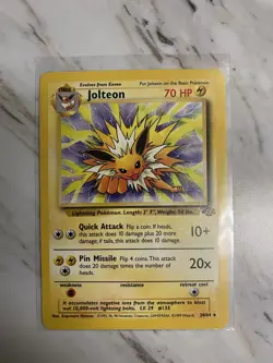 Jolteon 20/64 Jungle Set Non-Holo Rare Card 1st Edition WOTC Pokemon TCG - Image 1
