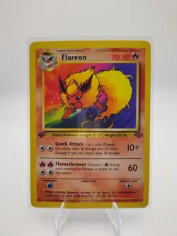 Pokemon TCG Jungle Flareon First Edition Non-Holo Card #19/64 LP - Image 1