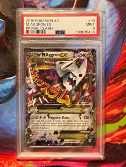 M Aggron EX Primal Clash Pokemon XY 2015 94/160 PSA 9 Mint Ultra Rare - Image 1