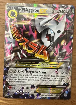 Pokemon M Aggron EX 94/160 XY Primal Clash Mega Holo Ultra Rare 2015 - Image 1