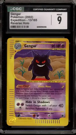 Pokemon Gengar Expedition Reverse Holo Rare #13 CGC 9 Mint - Image 1
