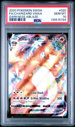 2020 POKEMON SWORD & SHIELD DARKNESS ABLAZE #020 FULL ART/CHARIZARD VMAX PSA 10 - Image 1