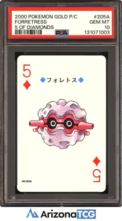 Pokemon 2000 Forretress 205A 5 Diamonds Gold Playing Card Japanese PSA 10 - Image 1