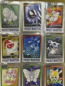 Pokemon Carddass File Cards 27 Bandai 1996 Japanese With Vintage Yellow Binder - Image 1
