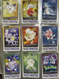 Pokemon Carddass File Cards 27 Bandai 1996 Japanese With Vintage Yellow Binder - Image 4