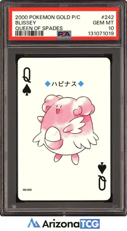 Pokemon 2000 Blissey 242 Queen Of Spades Gold Playing Card Japanese PSA 10 - Image 1