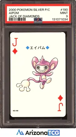 Pokemon 2000 Aipom 190 Pokemon Silver Playing Cards Japanese PSA 9 - Image 1