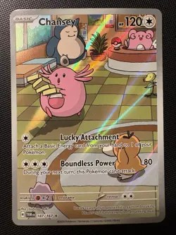 2024 Pokemon S&V Twilight Masquerade Chansey 187/167 ILLUSTRATION RARE HOLO Card - Image 1