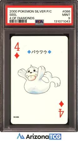Pokemon 2000 Seel 086 4 Of Diamonds Pokemon Silver Playing Card Japanese PSA 9 - Image 1