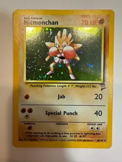 Hitmonchan 008/130 Base Set 2 Holo Pokemon Card - Image 2