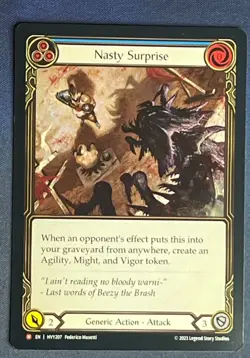FAB HVY207 Nasty Surprise Generic Action FOIL Majestic Flesh and Blood TCG - Image 1