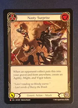 FAB HVY207 Nasty Surprise Generic Action Majestic Flesh and Blood TCG - Image 1