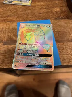 Pokemon TCG Salamence GX Dragon Majesty Holo Card 73/70 Rainbow Secret Rare - Image 1