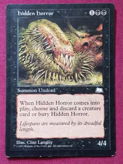 Magic The Gathering WEATHERLIGHT HIDDEN HORROR black card MTG - Image 1
