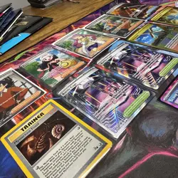 Lot of 12 Pokemon Trainer Cards NM- Includes 1 Vintage (Mysterious Fossil) - Image 1