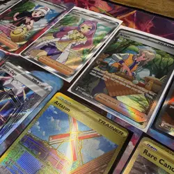 Lot of 12 Pokemon Trainer Cards NM- Includes 1 Vintage (Mysterious Fossil) - Image 2