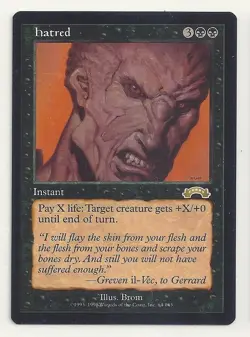 MTG EXODUS: 1x NM/M Hatred Magic the Gathering Card Target Creature Gains +X/0 - Image 1