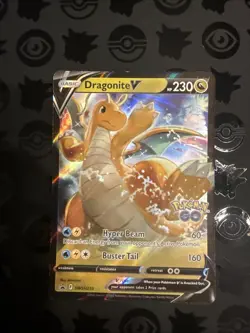 Pokemon TCG Dragonite v Full Art Holo Ultra Rare Card Pokemon Go - Image 1
