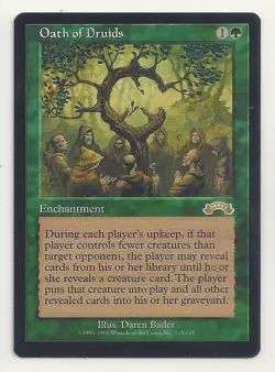 MTG EXODUS: 1x NM/M Oath of Druids Magic the Gathering Card Creatures Into Play - Image 1