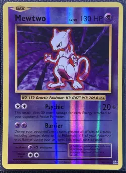 Pokemon TCG • 2x Reverse Holofoil Card Lot • Mewtwo 51/108 + Mew XY #29 • LP - Image 4
