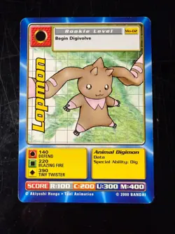 Digimon Digi Battle Lopmon Mo-02 Vintage Movie Promo Card - Image 1