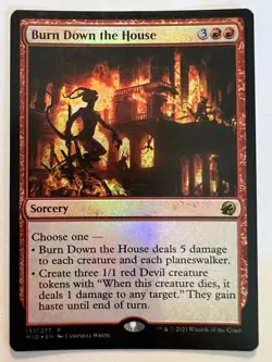 Burn Down the House - FOIL - MTG Innistrad Midnight Hunt - LP Rare Sorcery - Image 1