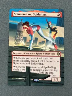 Spinneret and Spiderling MTG Marvel's Spider-Man Hand Painted Full Altered Art v - Image 1