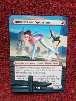 Spinneret and Spiderling MTG Marvel's Spider-Man Hand Painted Full Altered Art v - Image 2