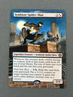 Symbiote Spider-Man MTG Marvel's Spider-Man Hand Painted Borderless Altered Art - Image 1