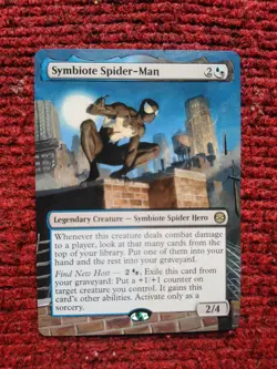 Symbiote Spider-Man MTG Marvel's Spider-Man Hand Painted Borderless Altered Art - Image 2
