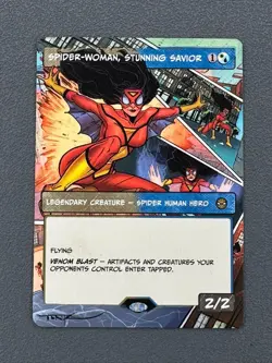 Spider-Woman, Stunning Savior Marvel's Spider-Man Hand Painted Altered Art Tentz - Image 1
