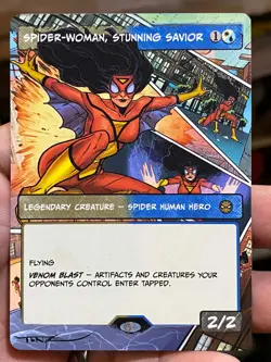 Spider-Woman, Stunning Savior Marvel's Spider-Man Hand Painted Altered Art Tentz - Image 2
