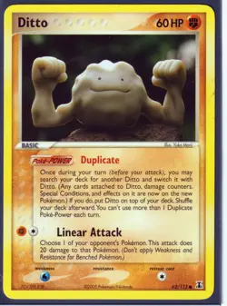 VINTAGE 2005 POKEMON DITTO (Geodude) 62/113 Ex DELTA SPECIES -REGULAR- NM (G1) - Image 1