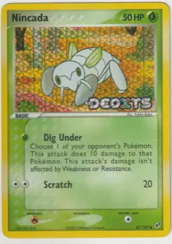 2005 Pokemon EX Deoxys Nincada [Reverse Holo] #67/107 NM MT Stamped - Image 1