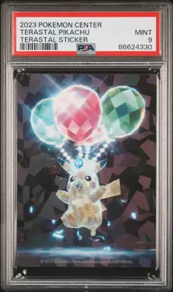 2023 Pokemon Center Terastal Pikachu Terastal Sticker PSA 9 - Image 1