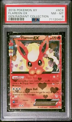 2016 POKEMON XY GENERATIONS RADIANT COLLECTION #RC6 FLAREON EX PSA 8 - Image 1
