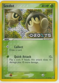 2005 Pokemon EX Deoxys Seedot [Reverse Holo] #71/107 NM MT Stamped - Image 1