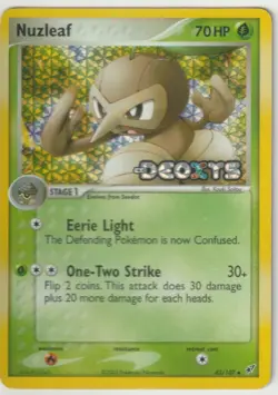 2005 Pokemon EX Deoxys Nuzleaf [Reverse Holo] #43/107 NM MT Stamped - Image 1