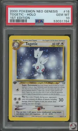 Togetic Holo 16/111 Neo Genesis 1st Edition Pokemon PSA 10 *SWIRL* - Image 1