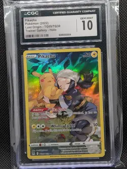 Pokemon Pikachu Lost Origin Trainer Gallery Full Art #TG05/TG30 CGC 10 Gem Mint - Image 1