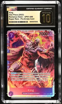 King One Piece (2022) Romance Dawn #OP01-096 SR Pre-Errata CGC 10 Pristine POP 4 - Image 1