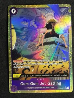 One Piece Gum-Gum Jet Gatling (Alt Art) OP03-072 R (Best Vol. 2 PRB-02 English) - Image 1