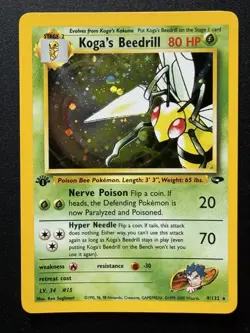 Koga's Beedrill 9/132 Holo Rare - Gym Challenge - 1st Edition - Pokemon WOTC - Image 1