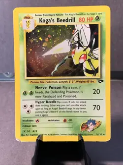Pokemon TCG Koga's Beedrill #9/132 Gym Challenge Holo Rare WOTC VTG 2000 MP - Image 1