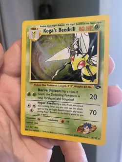 Koga's Beedrill 9/132 - Pokemon TCG Gym Challenge Holo Rare Card WOTC MP - Image 4