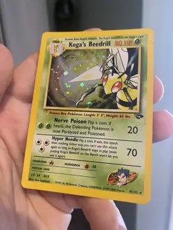 Koga's Beedrill 9/132 - Pokemon TCG Gym Challenge Holo Rare Card WOTC MP - Image 5