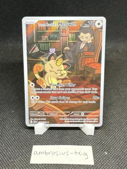 Team Rocket's Meowth Destined Rivals Illustration Rare 203/182 Pokemon Card TK - Image 1