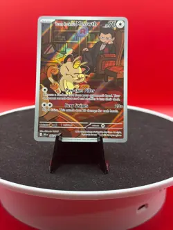Team Rockets Meowth Destined Rivals Illustration Card 203/182 NM Pokemon TCG - Image 1