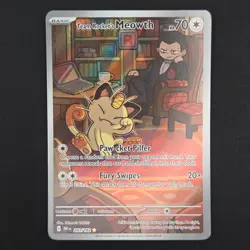 Pokemon TCG Card Team Rocket's Meowth 203/182 Destined Rivals Illustration - NM - Image 1