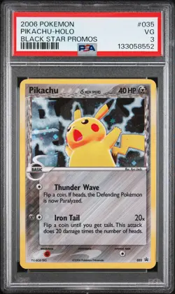 2006 POKEMON BLACK STAR PROMOS #035 PIKACHU-HOLO PSA 3 - Image 1